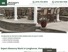 Tablet Screenshot of mccolgansmasonry.com